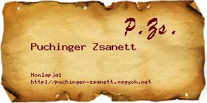 Puchinger Zsanett névjegykártya